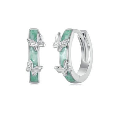 925 Sterling Silver Earrings with Enamel Process and Platinum Plating for Women - 0