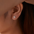 925 Sterling Silver Moissanite 0.8cm Earrings for Women-6