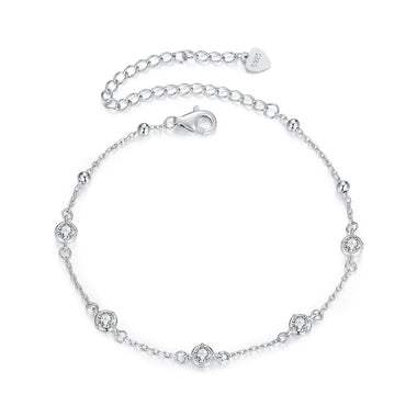 925 Sterling Silver 3mm Moissanite Bracelet for Women - 0
