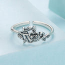 925 Sterling Silver Oxidized Adjustable Ring for Women-3
