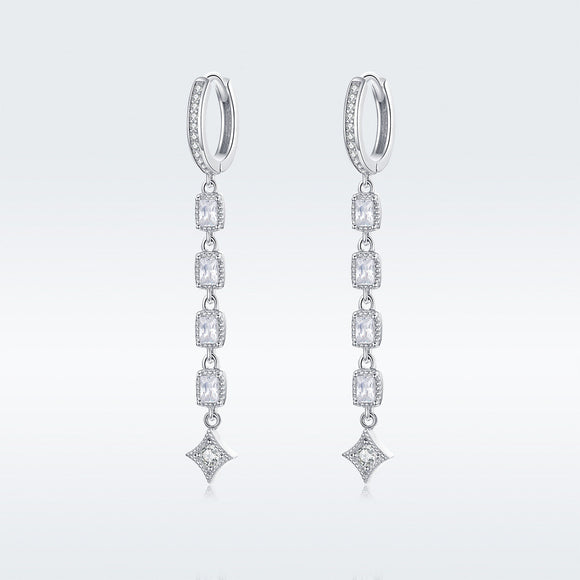 925 Sterling Silver Earrings with Pavé Set CZ