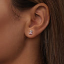 925 Sterling Silver Earrings with CZ in White Gold Plating-7