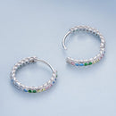 925 Sterling Silver Stud Earrings with CZ in Pavé Setting-4