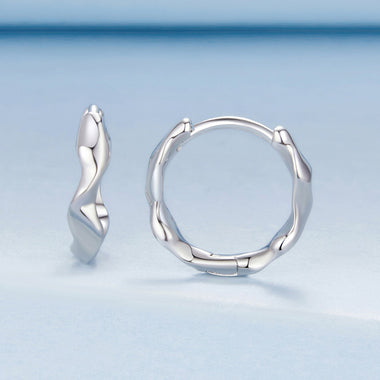 925 Sterling Silver White Gold Plated Earrings - 0