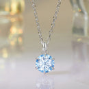 925 Sterling Silver Moissanite 6.5mm Diamond-like Pendant Necklace for Women-5
