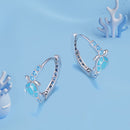 925 Sterling Silver Enamel CZ Earrings 14x6mm for Women-4