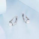 925 Sterling Silver Earrings with Quality Shell Pearl and Oxidized Silver for Women-3