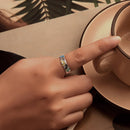 925 Sterling Silver Enamel Ring Size 6.0 for Women-8