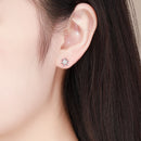 S925 Sterling Silver Earrings with CZ in Pavé Setting - 0.8*0.8cm for Women-6