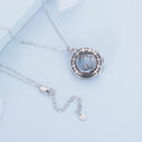 925 Sterling Silver Necklace with Pavé Setting CZ and Transparent Glass, 450mm for Women-5
