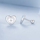 925 Sterling Silver White Gold Plated CZ Earrings-5