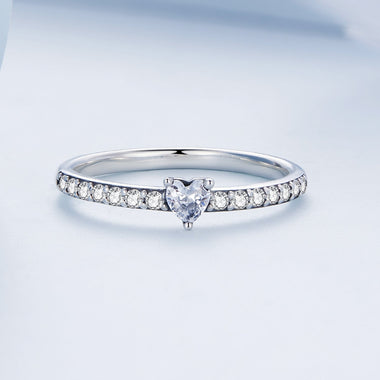 925 Sterling Silver Oxidized Ring with Pavé Setting CZ, Size 6 for Women - 0