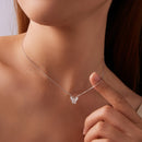 925 Sterling Silver Plated White Gold Moissanite Necklace 40+5cm for Women-8