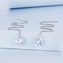 925 Sterling Silver Earrings with 0.8cm Main Stone and CZ for Women-6