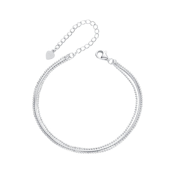 925 Sterling Silver & White Gold Plated Bracelet
