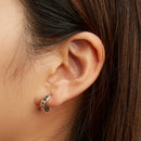 925 Sterling Silver Oxidized Earrings for Women 1.2*0.4cm-7