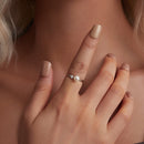 925 Sterling Silver Moissanite & Freshwater Pearl Ring 3mm Size 6 for Women-5