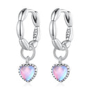 S925 Sterling Silver Earrings with Transparent Glass for Women-2