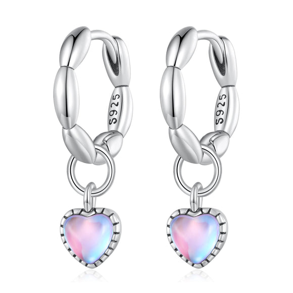 S925 Sterling Silver Earrings with Transparent Glass for Women
