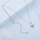 925 Sterling Silver White Gold Plated 40cm+5cm Length CZ Necklace for Women-5