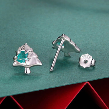 925 Sterling Silver White Gold Plated Transparent Glass Earrings for Women - 0