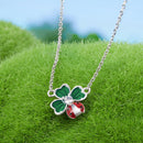 925 Sterling Silver Necklace with Enamel, White Gold Plated, 40+5 cm Chain Length, Women's Jewelry-3