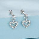 925 Sterling Silver White Gold Plated Pavé CZ Earrings-2