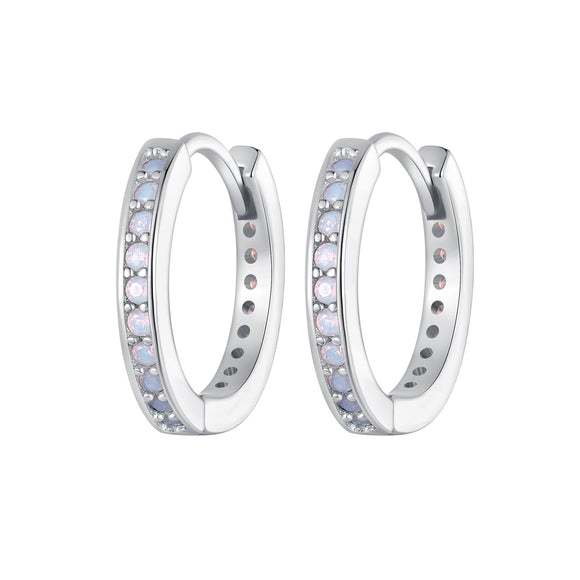 925 Sterling Silver Opal Earrings for Women