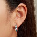 925 Sterling Silver Enamel Finish Pavé CZ Earrings for Women-6