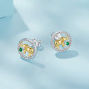 925 Sterling Silver Earrings with CZ in White Gold Plated for Women-4