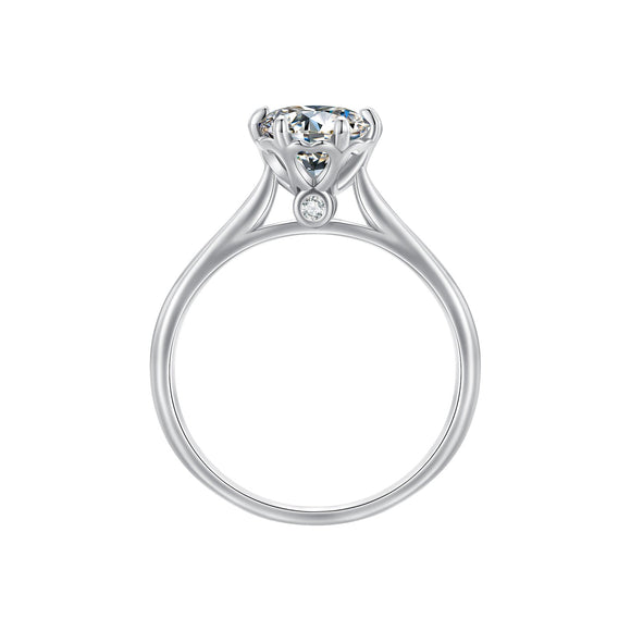925 Sterling Silver Moissanite 1 Carat Ring Size 6 for Women