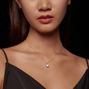 925 Sterling Silver Moissanite Necklace 39cm+5cm Length for Women-7