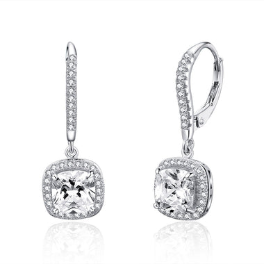 925 Sterling Silver Plated Gold Pavé Setting CZ Earrings for Women