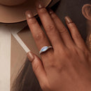 925 Sterling Silver White Gold Plated 1.9mm Transparent Glass Ring-9