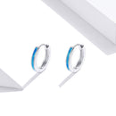 925 Sterling Silver + Platinum Translucent Opal Earrings for Women-2