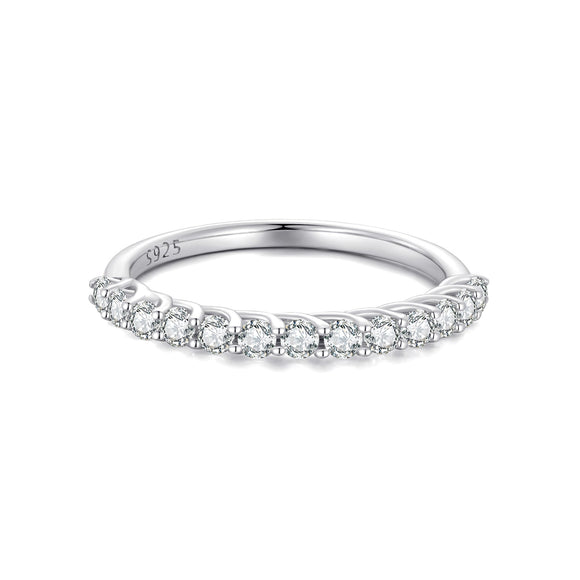 925 Sterling Silver Moissanite 0.03ct Ring Size 6A for Women