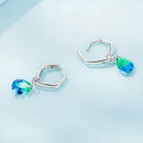 S925 Sterling Silver Oxidized Earrings with Transparent Glass & Main Stone for Women-5