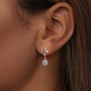 925 Sterling Silver Earrings with Plated White Gold, 2.2*0.7cm, Enamel + Pavé Setting for Women-6