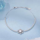 925 Sterling Silver Adjustable Bracelet with Pavé Setting CZ and White Gold Plating for Women-3