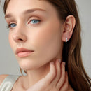 925 Sterling Silver Earrings with Pavé Setting CZ and White Gold Plating for Women-7
