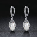925 Sterling Silver Oxidized Silver Freshwater Pearl Earrings-2