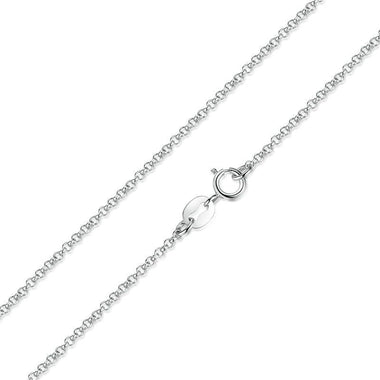 925 Sterling Silver S925+Plated Platinum Necklace 45cm for Women