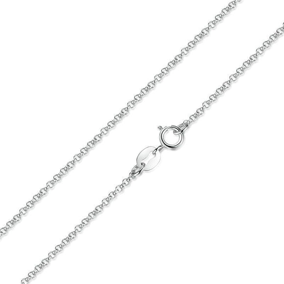 925 Sterling Silver S925+Plated Platinum Necklace 45cm for Women