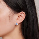 925 Sterling Silver Earrings with Enamel and Pavé Setting, 10mm for Women-9