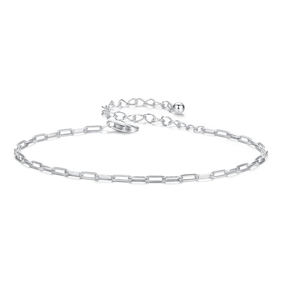 925 Sterling Silver Plated White Gold Adjustable Bracelet for Women