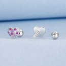 925 Sterling Silver Earrings with Pavé Setting CZ in White Gold for Women-3