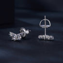 925 Sterling Silver Moissanite 0.01 Carat Earrings Size 4*9mm for Women-5