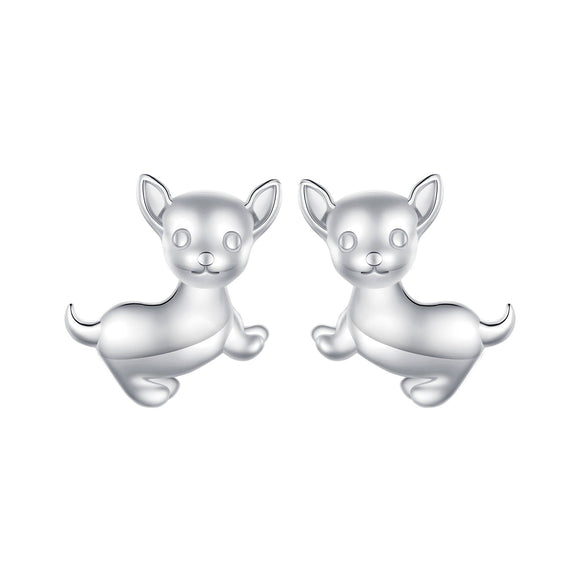 925 Sterling Silver Earrings Plated Platinum 10*12mm for Women