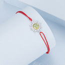 925 Sterling Silver Adjustable Length Bracelet with CZ and Glass Pendant for Women-5