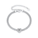 925 Sterling Silver & 1 Carat Moissanite & CZ White Gold Plated Bracelet for Women-2